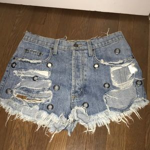 Lf ripped denim shorts